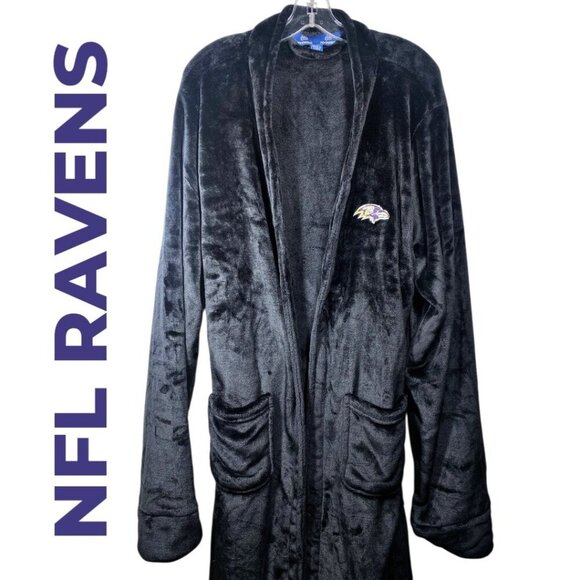 NFL BALTIMORE RAVENS Silk Touch Fleece Knee Length Belted Bath Robe, Large - Picture 9 of 10